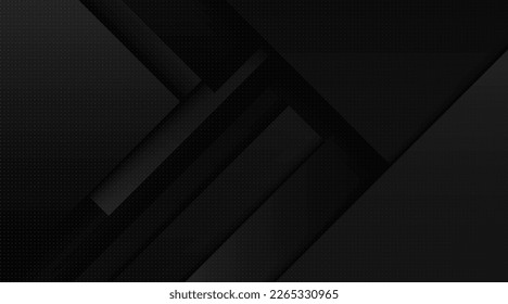 Fondo abstracto negro. Moderna capa de superposición geométrica cuadrada de gradiente oscuro con sombra. Suit para afiche, banner, folleto, negocios, corporaciones, portada, sitio web, volante. Ilustración del vector