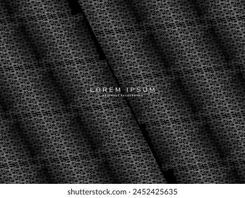 Black abstract background. Modern shape concept. 3d metal. Steel texture.