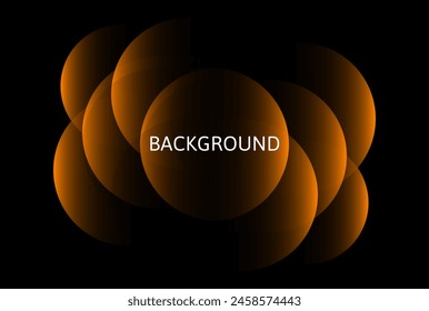 Black abstract background with orange gradient spheres
