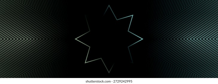 Black abstract background with overlapping glowing green and blue lines. Modern graphic design with a futuristic techno concept for website, poster, brochure, banner, and flyer. VOL. 3