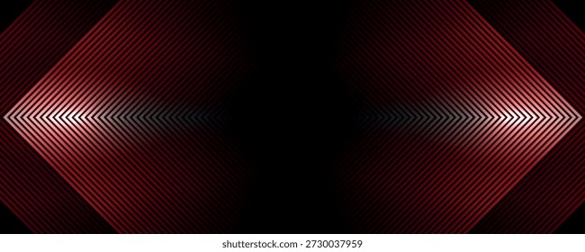Black abstract background with overlapping glowing red lines decoration. Modern graphic design element with futuristic style arrow lines for banner, flyer, card and brochure cover. VOL. 4