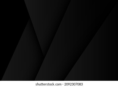 Black abstract background with overlay paper layers. Modern graphic elements. Paper cut style. Minimal geometric shapes vector design. Suit for poster, cover, brochure, presentation, flyer, website