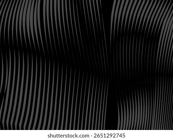 The black abstract background is patterned with dark gray thin lines that curve and wavy dynamically, creating a modern and elegant visual texture.