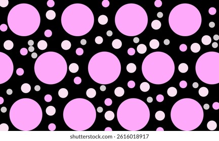 black abstract background with pink circle and dot motif