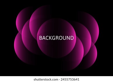 Black abstract background with pink gradient spheres	