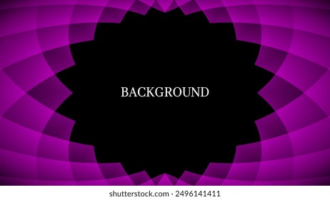 Fondo abstracto negro con marco redondo rosa, patrón rómbico, forma de piedra cortada, Anuncio geométrico moderno	