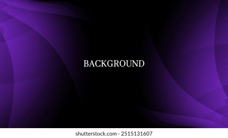 Fundo abstrato preto com textura de sobreposição roxa e sombras de gradiente, dobra a forma