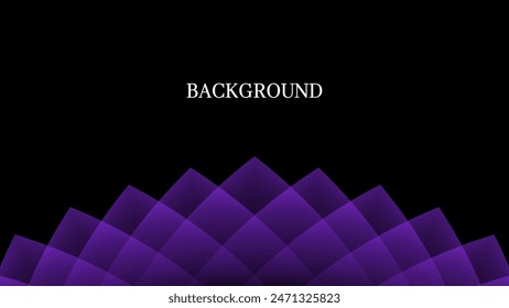 Black abstract background with purple rhombic pattern, crystal shape, modern geometric banner	