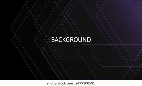 Black abstract background with purple transparent pattern, modern geometric texture, diagonal rays and angles, hexagons