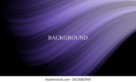 Black abstract background with purple and white pattern, dynamic waves, wind blow	