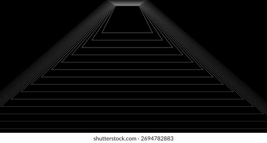 Fondo abstracto negro con líneas de triángulo gris 3D realistas