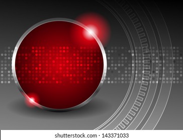 Black abstract background with red circle