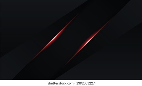 Black Abstract Background with Red Glowing Neon Lights