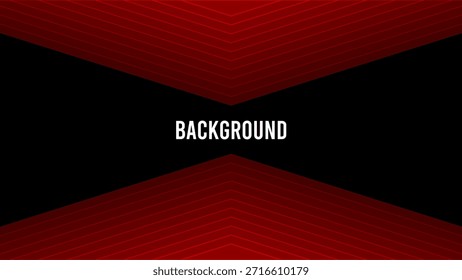 Fondo abstracto negro con patrón triangular superpuesto rojo, marco simétrico