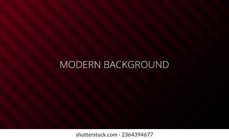 Black abstract background with red striped texture, modern geometric pattern, diagonal rays