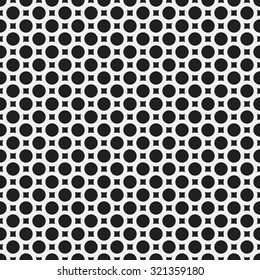 Black abstract background with seamless light donuts for design concepts, posters, banners, web, presentations and prints. Vector illustration.
