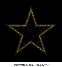 Black Abstract background with silver stars and place for your text