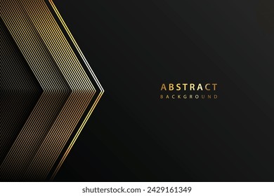 black abstract background with simple luxury gold lines vector premium eps10
​