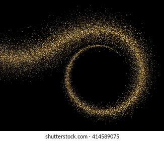 Black abstract background with spiral. Vector illustration.
