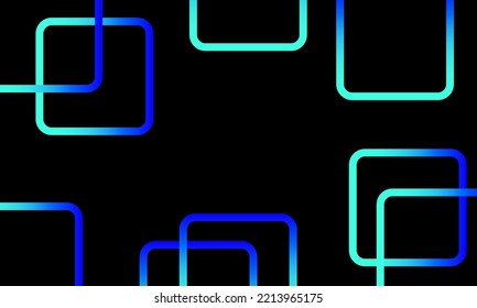fondo abstracto negro con gradiente cuadrado y azul. estilo geométrico - vector de stock.	