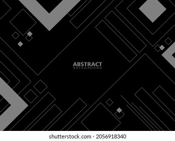  black abstract background with square and line shapes