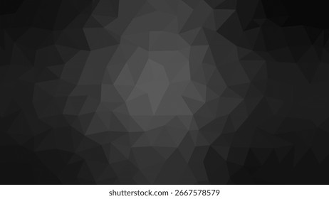 Fondo abstracto negro con sutil textura baja de poli. Ilustración vectorial