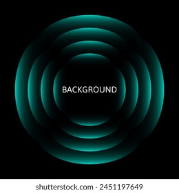 Black abstract background with teal green pattern, modern geometric texture, gradient circles