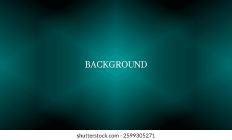 Black abstract background with teal green holographic pattern, modern geometric texture, hexagons, stars	
