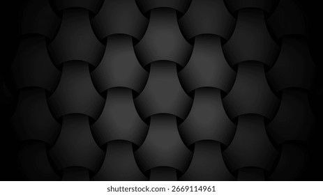 Fondo abstracto negro, Formas oscuras tridimensionales para fondo de negocios o presentación, Ilustración vectorial 3D.