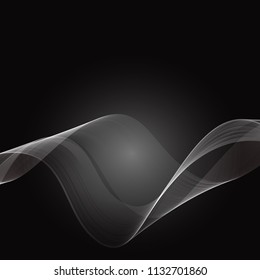 Black abstract background .Transparent smoke wave.
