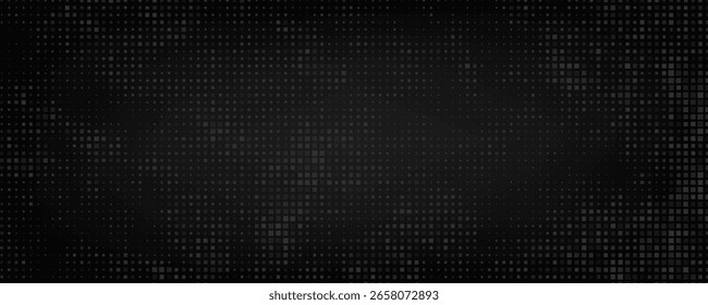 Black abstract background with transparent squares, vector illustration