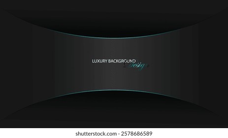 Black abstract background vector design. Luxury black background with blue line. Suit for card, award, certificate, banner, poster, presentation, web design, invitation, etc