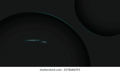 Black abstract background vector design. Luxury black background with blue line. Suit for banner, backdrop, voucher, award, certificate, presentation, invitation, business card, billboard, etc