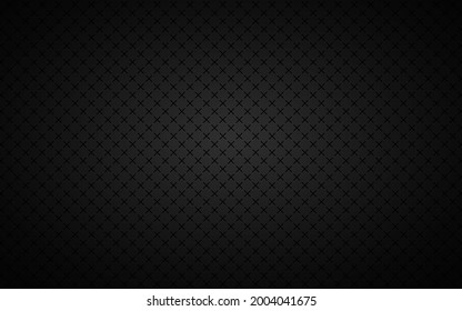 Black abstract background. Vector metal pattern. Simply mosaic with evenly stacked crosses