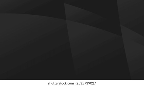 Black abstract background vector overlap geometric poster, presentation, cover, abstract geometrical line dark color