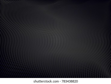 black abstract background with wavy lines