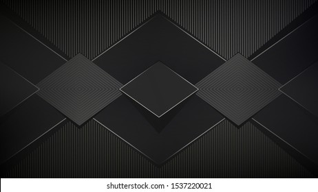 Black abstract background for web sites, covers, banners, flyers, headlines, landing pages, etc. Vector design.