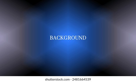 Black abstract background with white and blue holographic pattern, modern geometric texture, hexagons, stars