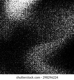 Black abstract background with white grain, dotwork, grunge texture for design concepts, banners, posters, web, presentations and prints. Vector illustration.