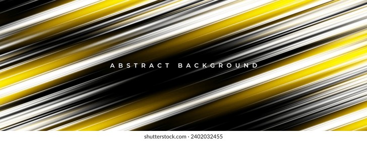 Fondo abstracto negro con rayas amarillas y blancas. Diseño moderno de pancartas abstractas de ancho oscuro. Ilustración del vector