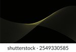 Black abstract backround with yellow curve line for backdrop or presentation