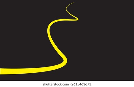 Black abstract backround with yellow curve line for backdrop or presentation