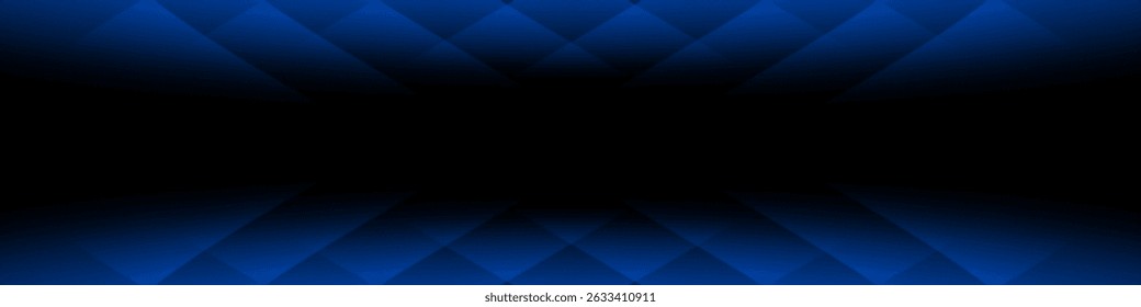 Black abstract banner with blue gradient mesh. Futuristic design	