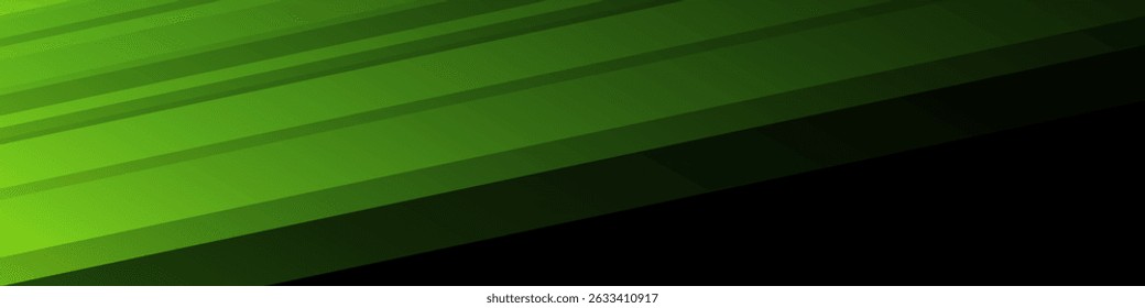 Anuncio abstracto negro con patrón verde, textura geométrica moderna, rayos diagonales