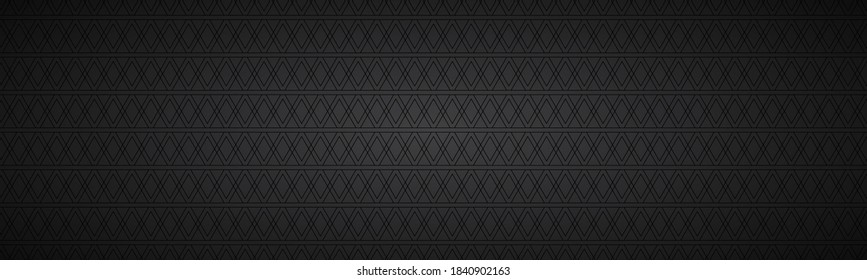 Abstrakter schwarzer Banner mit Rechtecken. Moderner Widescreen-Widescreen-Header. Einfache Texturgrafik