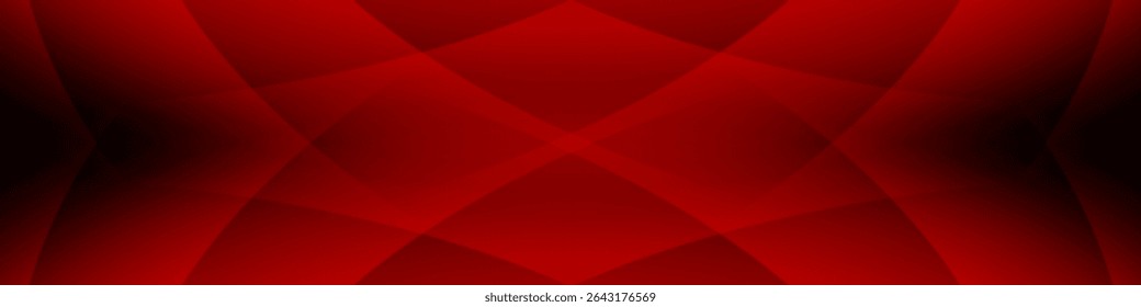 Black abstract banner with red triangular pattern, cross shape, modern geometric texture, diagonal rays and angles