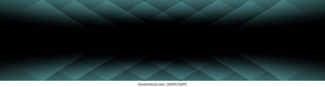 Anuncio abstracto negro con malla de gradiente verde azulado. Diseño futurista	
