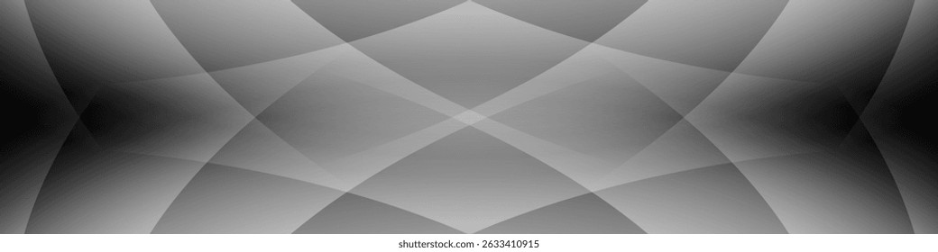Black abstract banner with white triangular pattern, cross shape, modern geometric texture, diagonal rays and angles	