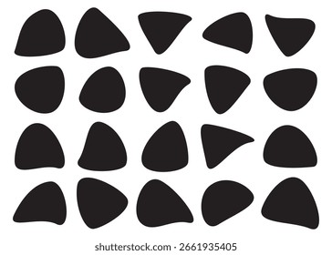 Schwarze abstrakte BLOB-Formen, Vektorgrafik-Set. Sammlung von unregelmäßigen flüssigen organischen Formen Silhouette in verschiedenen Größen Orientierungen, perfekt für moderne Projekte, Vorlage Design für den Verkauf Flyer