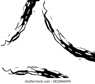 Black abstract brush strokes on a white background. Idea for your design.